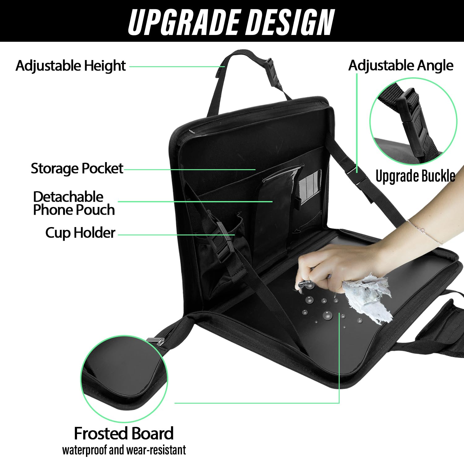 Sutekus Multifunctional Steering Wheel Eating Tray Portable Car Table Back Seat Laptop Desk Laptop Bag Steering Wheel Desk for Car Trucks