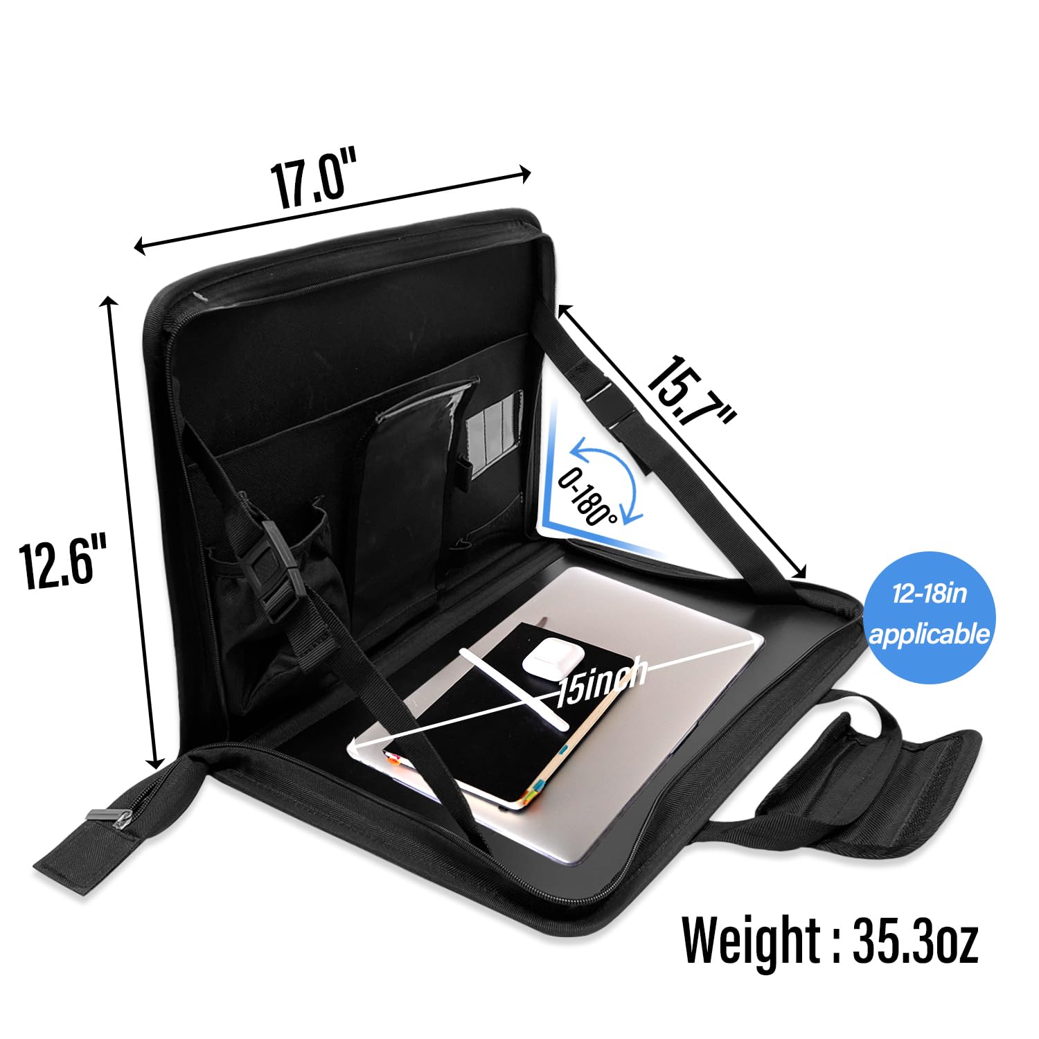 Sutekus Multifunctional Steering Wheel Eating Tray Portable Car Table Back Seat Laptop Desk Laptop Bag Steering Wheel Desk for Car Trucks
