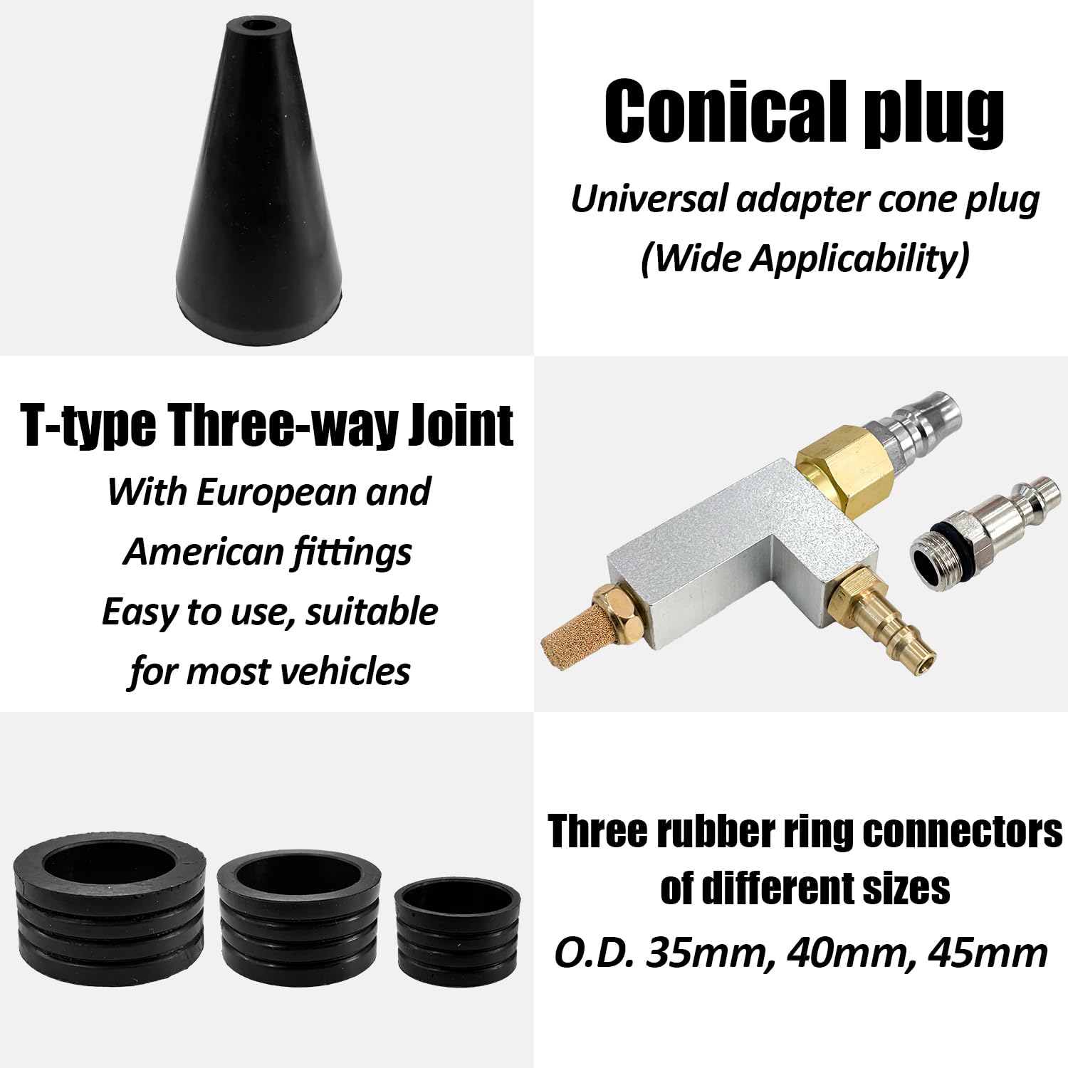 Sutekus Coolant System Refiller Kit Cooling System Vacuum Purge Radiator Coolant Refill Tool Vacuum Fill Coolant Tool with 4 Sizes Adapters for Car Van SUV Truck