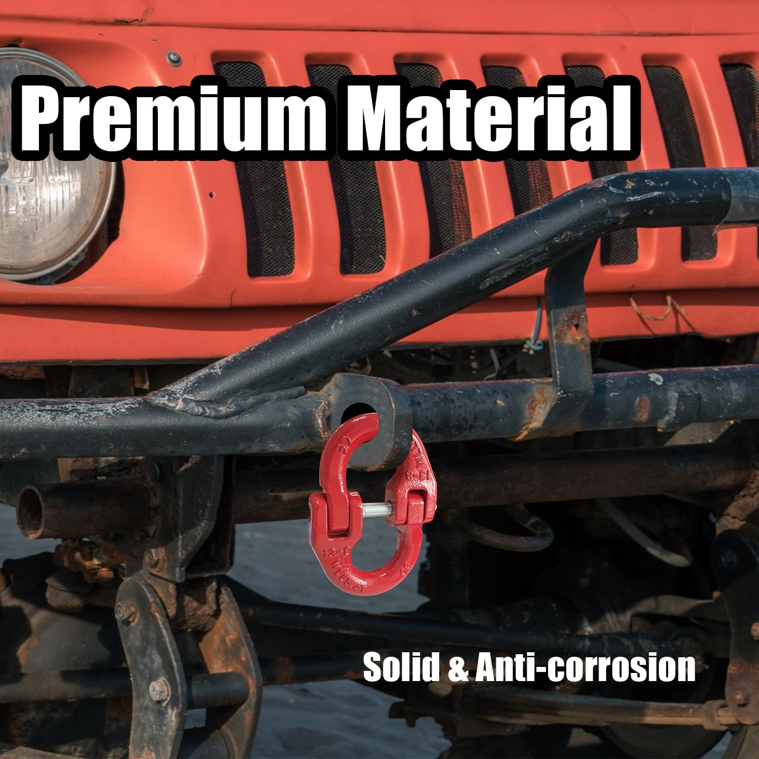 Sutekus 1/2" Tow Hitch Hammerlock Coupling Link Connecting Link Heavy Duty Trailer Safety Chain Connector Link with 12000lbs Working Load, 2 Pack
