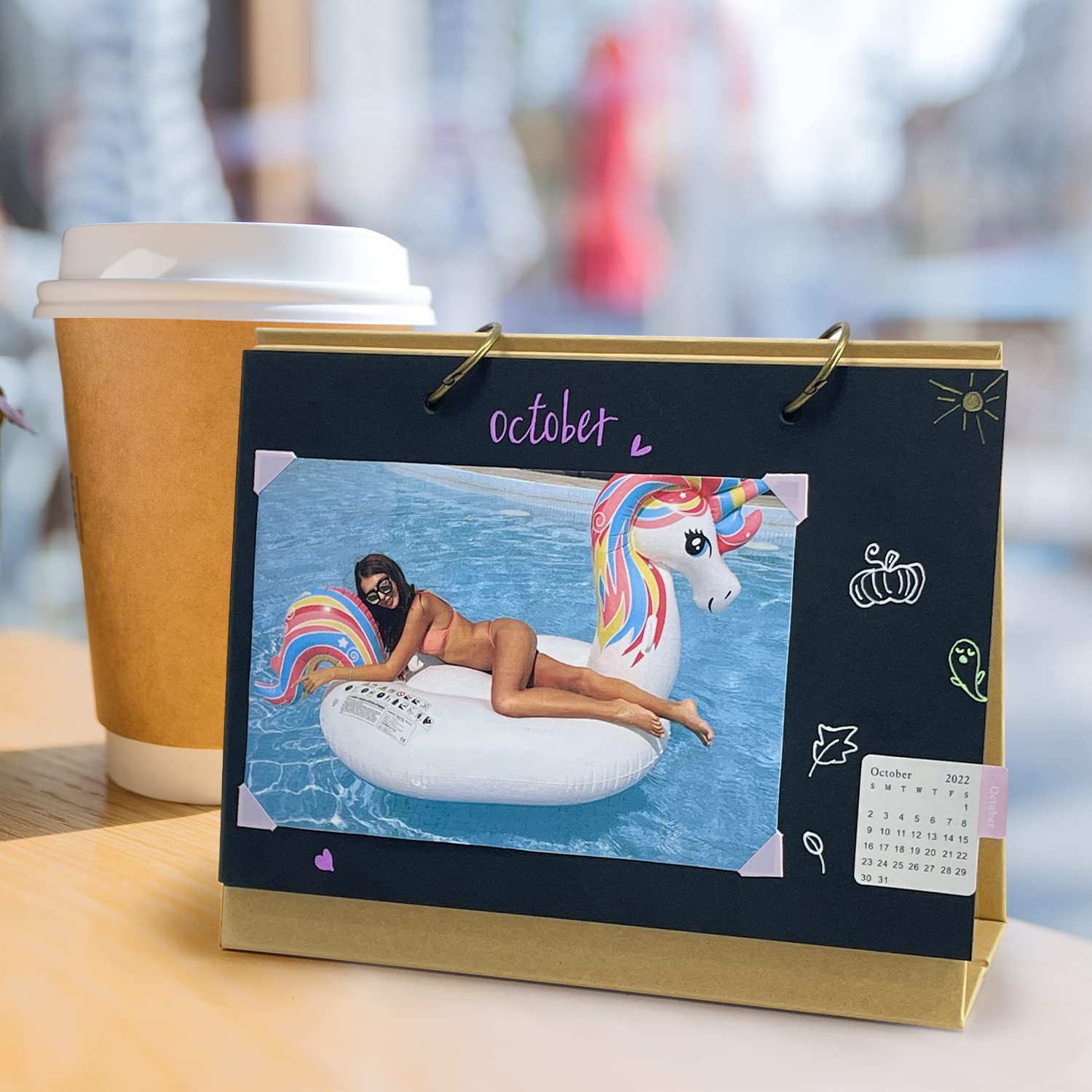 Sutekus Desk Calendar 2024 Personalized Calendar with Your Photo Calendar DIY Gift Kit for School Office Home Family
