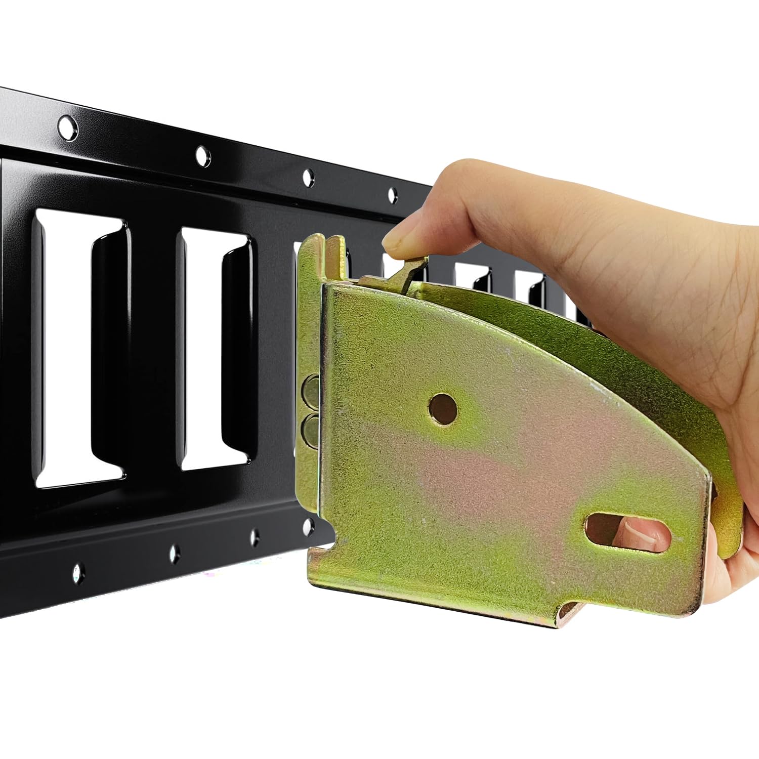 Sutekus E-Track Wood Beam End Socket Shelf Brackets E-Track Accessories Cargo Storage Lumber Bracket for 2x4 & 2x6 in Trucks Trailers Vans RVs, 4PCS