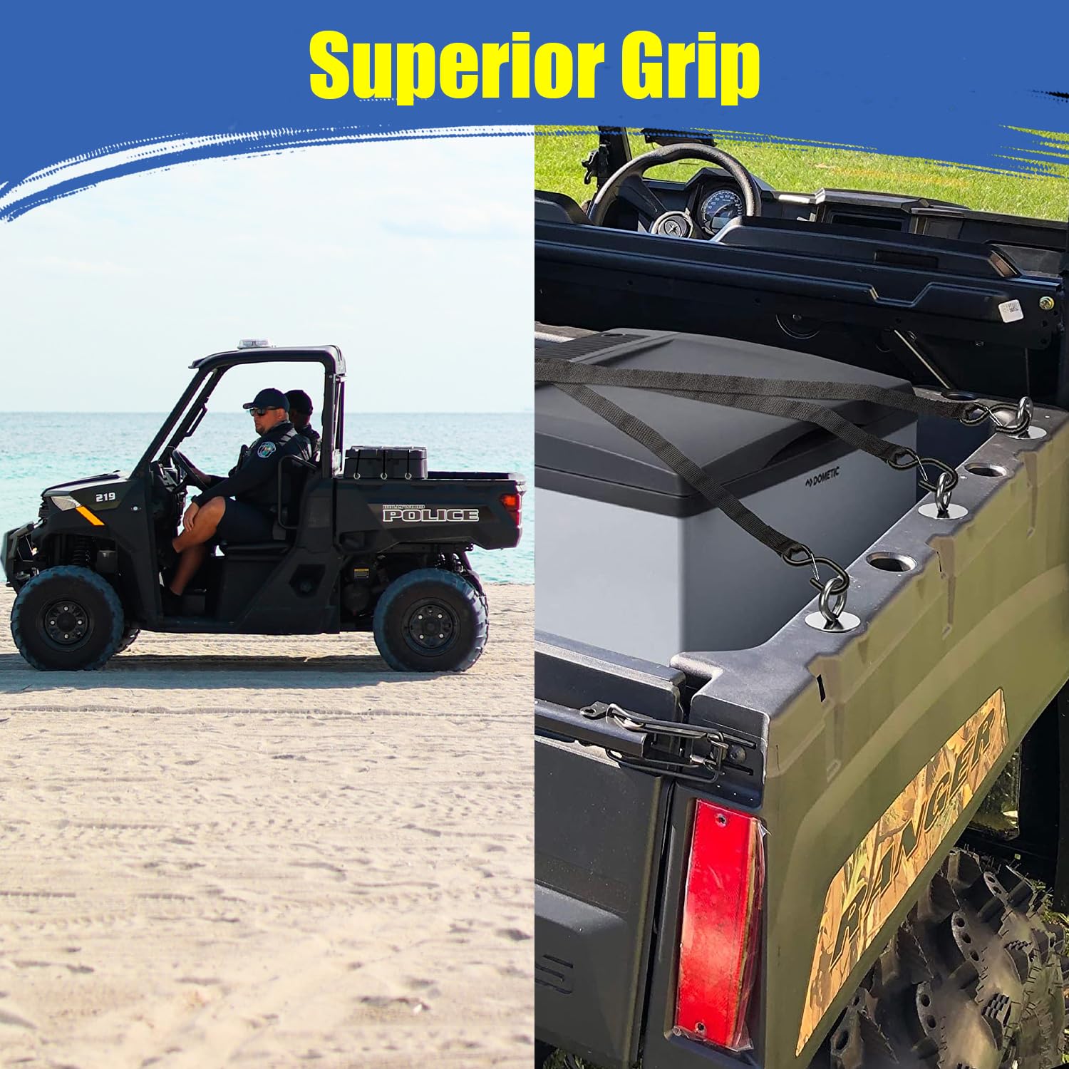Sutekus Tie Down Anchors 6 Pcs Rubber Bed Anchors with 1" Hole Compatible with Polaris RZR Sportsman ACE Not for Ranger or General, Black