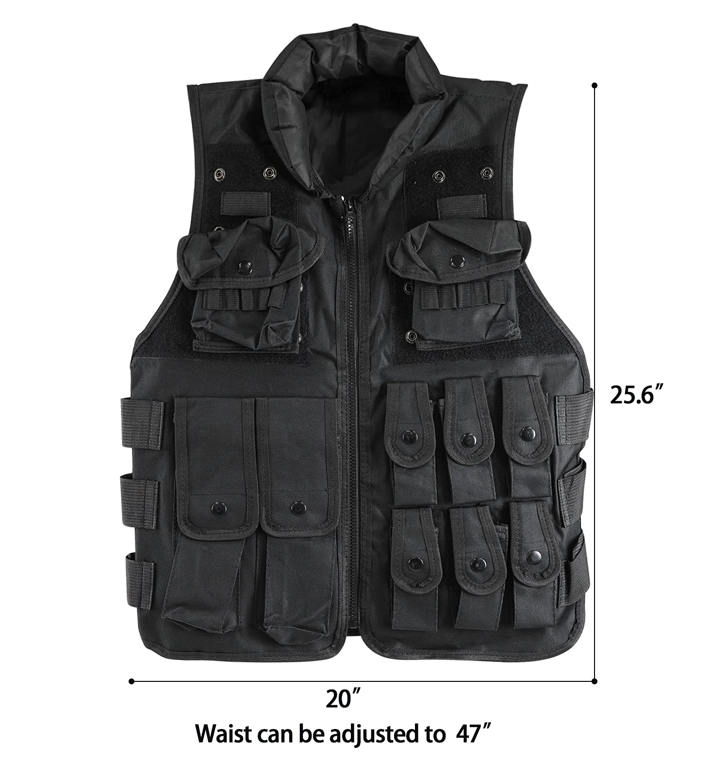 Sutekus Tactical Vest For Outdoor Paintball Airsoft Game Combat Training & Costume