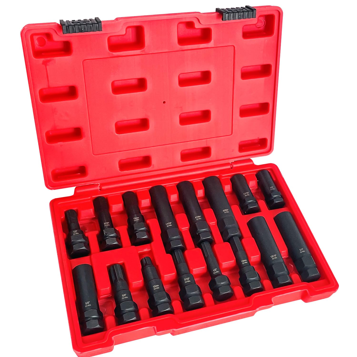 Sutekus 16PCS Lug-Nut Key Set Locking Lug Nut Master Key Set SAE & Metric Wheel-Lock Removal Tool Kit for Removing Locking Lug Nuts Mechanic Tools