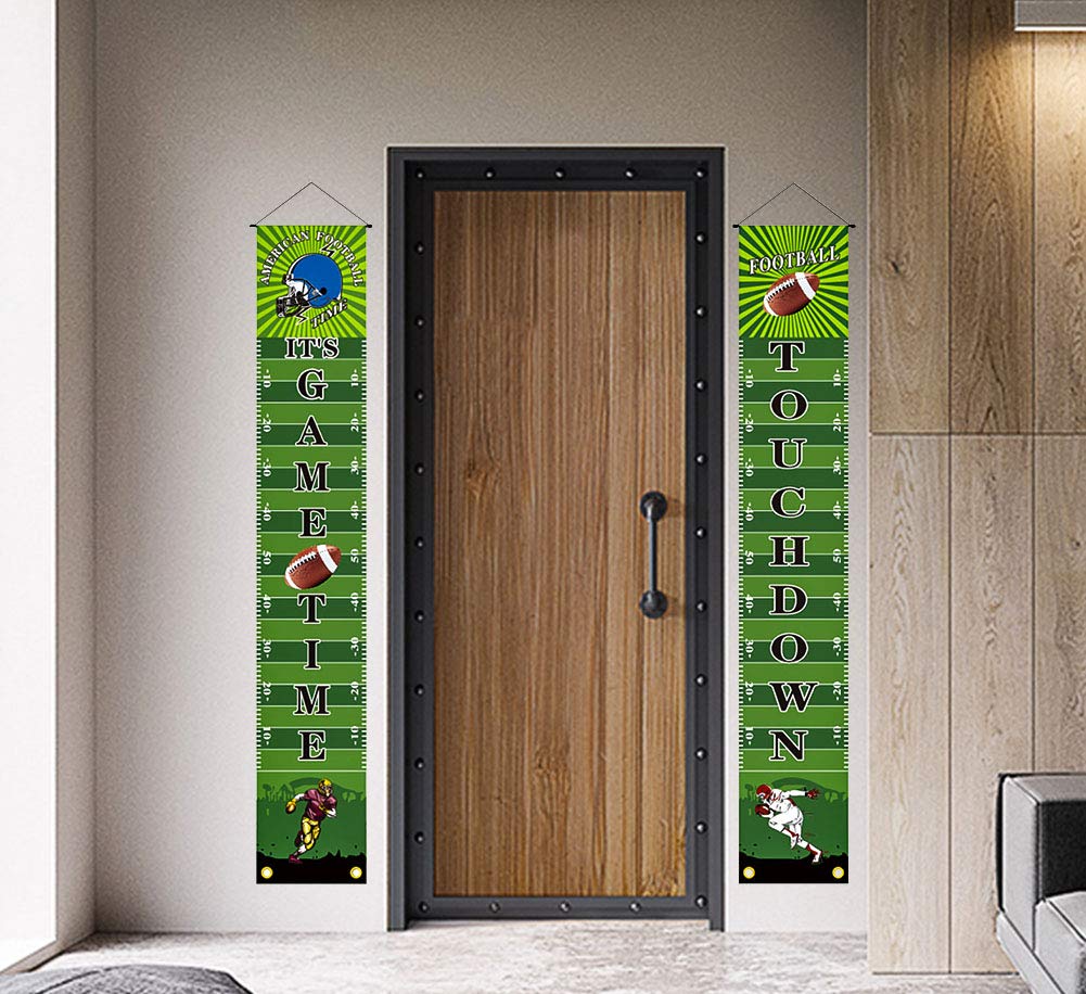 Sutekus Football Party Banner Porch Sign For Football Theme Parties Birthday Baby Shower Decoration Festival Banner Super Bowl Party Accessory