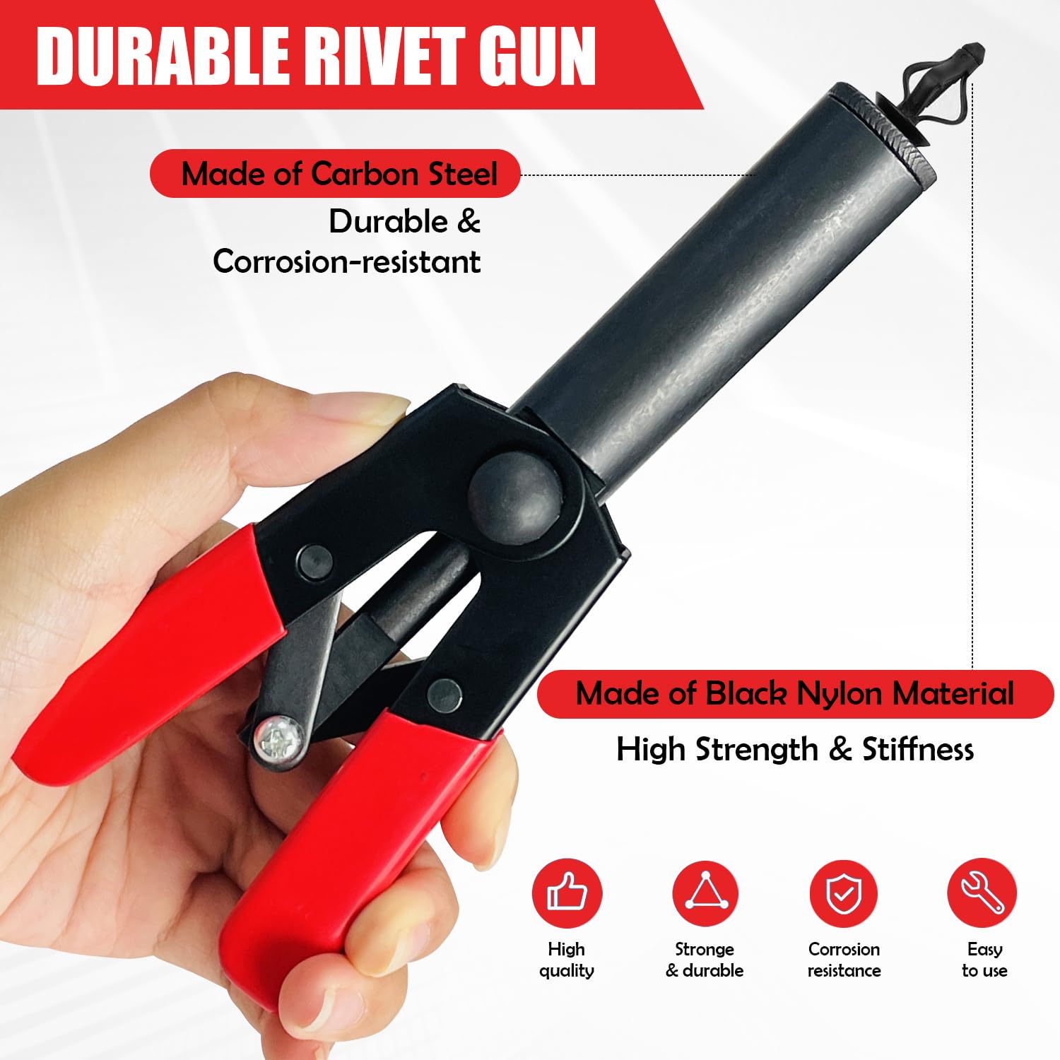 Sutekus Plastic Rivet Gun Set - Includes 40Pcs Poly Rivets Assortment, 1Pcs Rivet Removal Tool and 1Pcs Fastener Remover for Removing Car Door Panel and Upholstery Clips