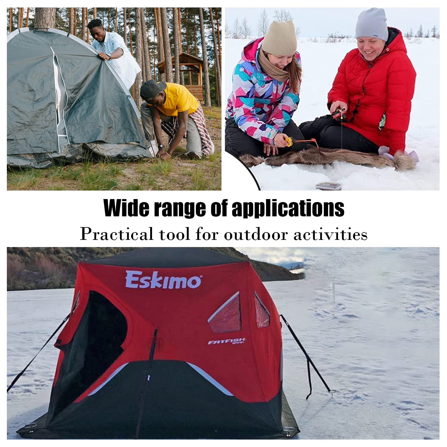 Sutekus Ice Anchor Tool Ice Augers Ice Fishing Anchors Tool Power Drive Drill Adapter for Setting Up Ice Fishing Shelter Tent