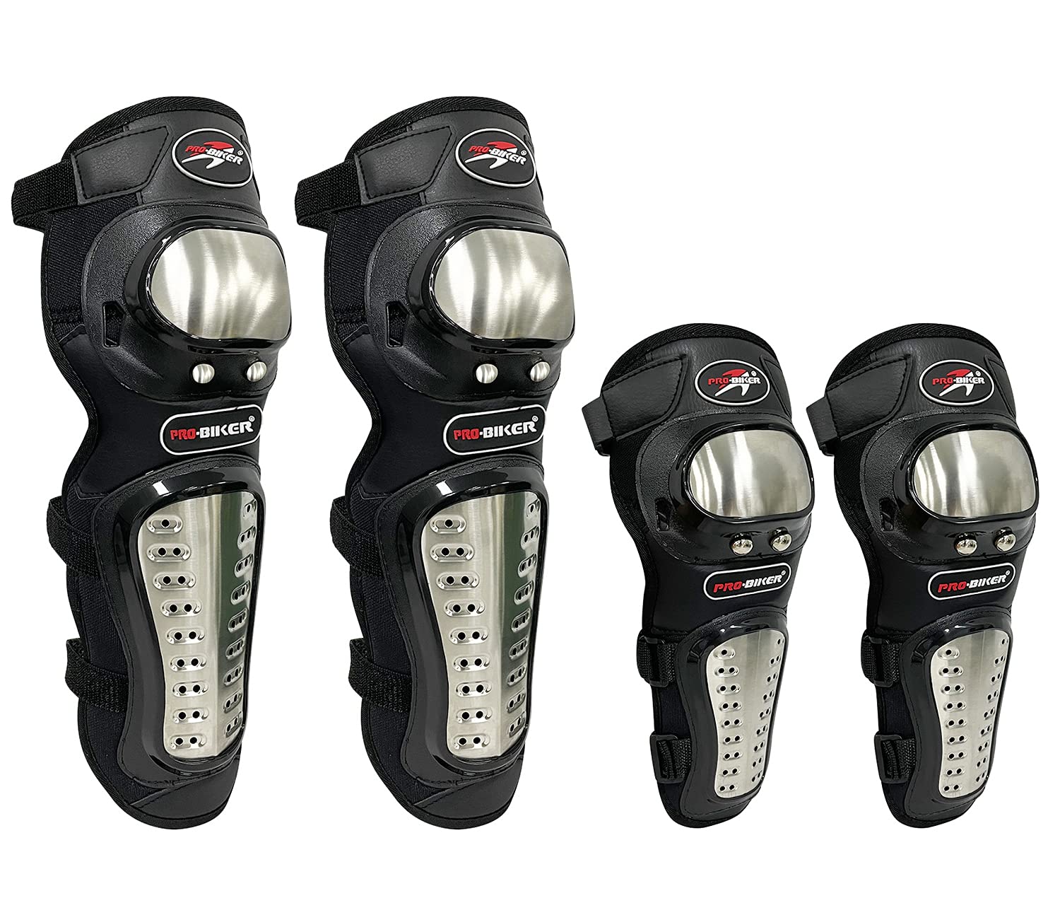 Sutekus Knee Pads Elbow Pads Stainless Steel Motorcycle Elbow Knee Shin Guards Protector For Motorcycle Cycling Mountain Biking 4PCS