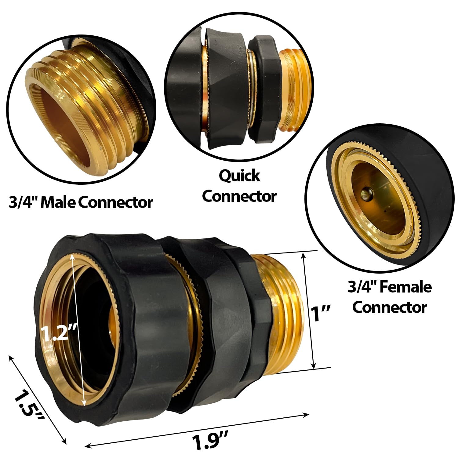 Sutekus 3/4 Inch Garden Hose Fittings Quick Release Water Hose Connector Fitting Aluminum Quick Connector Male and Female Set, 8Set
