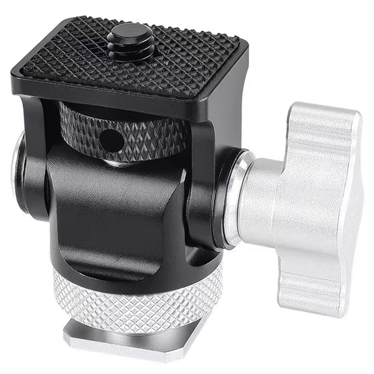 Sutekus Field Monitor Mount Holder with Cold Shoe Swivel and Tilt Adjustable 1/4" Screw Thread Adapter for 5’’ and 7’’ Monitor