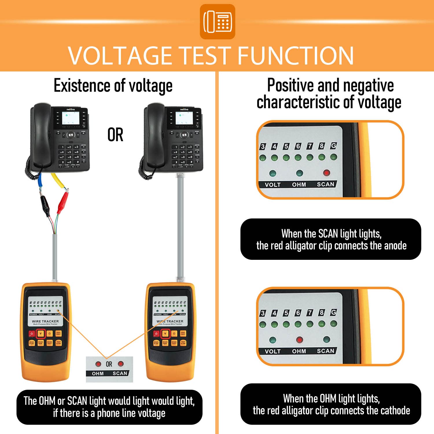 Sutekus Cable Tracer Wire Tracker RJ11 RJ45 Cable Toner Line Finder Ethernet LAN Network Cable Collation Telephone Cable Tester Continuity Checking