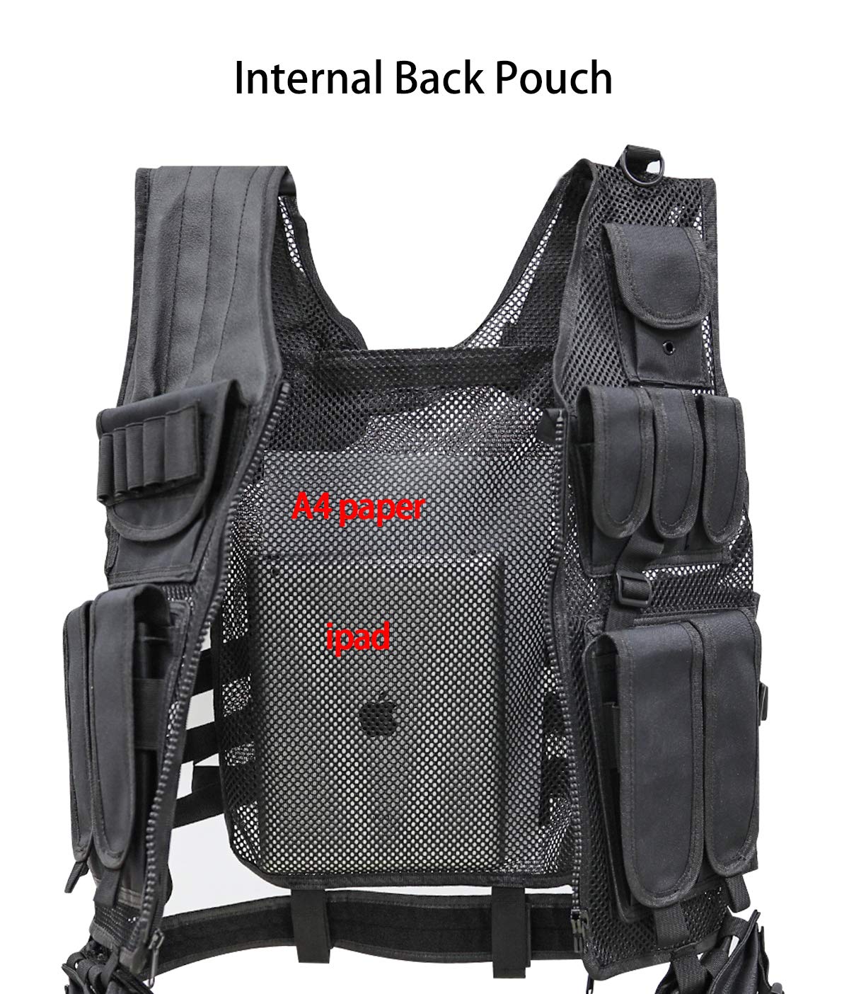 Sutekus Tactical Vest Ultralight Breathable Airsoft Paintball Vest Adjustable Lightweight Combat Vest for Games or Training