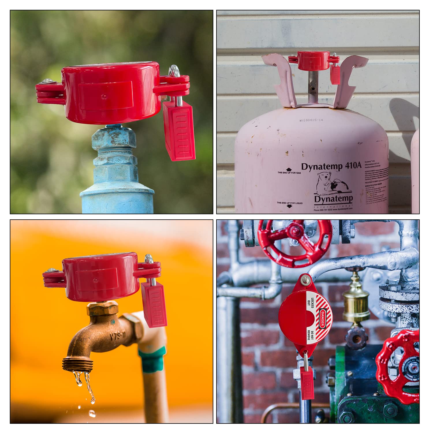 Sutekus Valve Lockout with Safety Padlock 1 to 2-1/2 Inch Gate Valve Cover Water Hose Protector for Water faucets Gas Valve