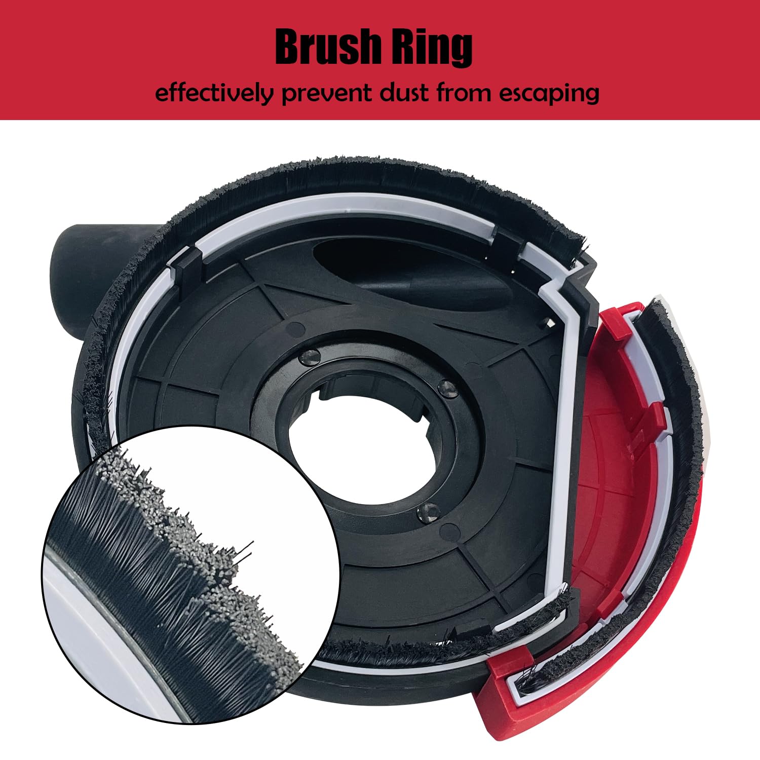 Sutekus Dust Shroud for Angle Grinder 4.5/5 inch Universal Surface Grinding Shroud with Accessories for Various Surfaces, Red