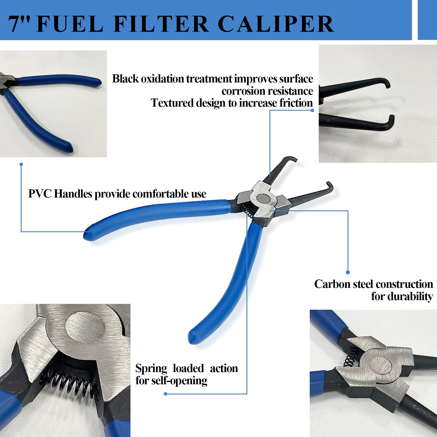 Sutekus Fuel Line Pliers Set, Fuel Filter Calipers Hose Pipe Clamp Disconnect Release Removal Pliers for Auto Maintenance, 2 pack