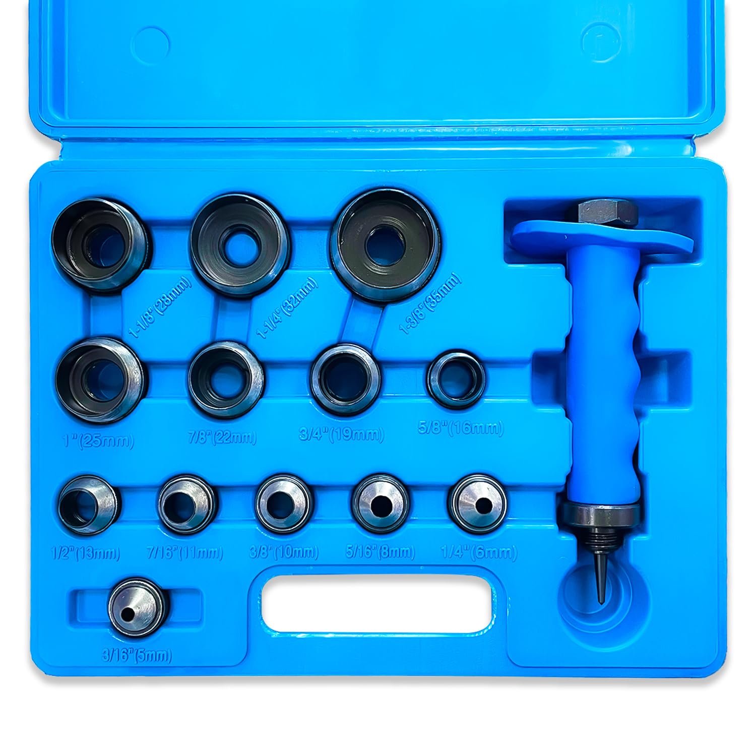 Sutekus Hole Punch Set 14pcs Sharp Hollow Punch Kit Gasket Punch Set Gasket Cutter Foam Cutter Leather Punches Tools 3/16" to 1-3/8"
