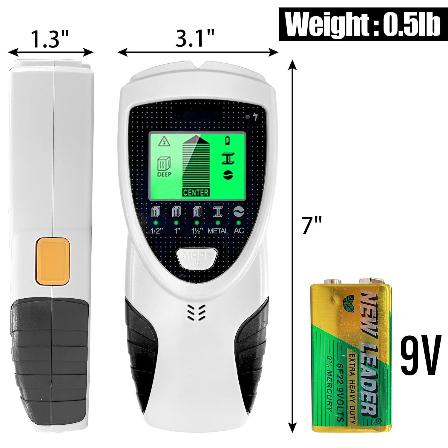 Sutekus Stud Finder Wall Scanner 5 in 1 Electronic Stud Detector with LCD Display and Audio Alarm Stud Sensor Beam Finders for Wood Metal Studs and AC Wire Detection