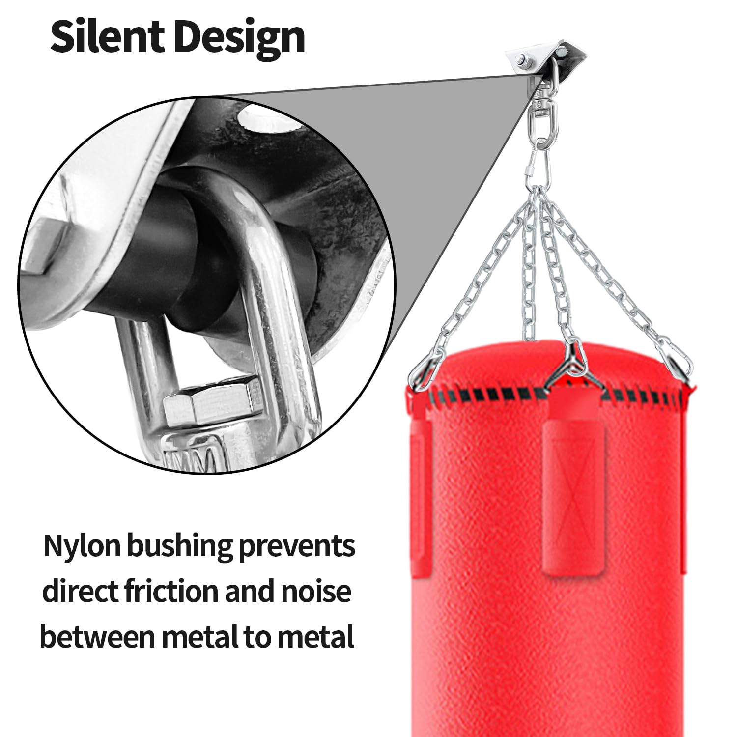 Sutekus Heavy Bag Hangers Brackets for Wood Beam Heavy Duty Swivel Punching Bag Hangers Wall Ceiling Mount Hook with Chains for Boxing, Swing, Hammock