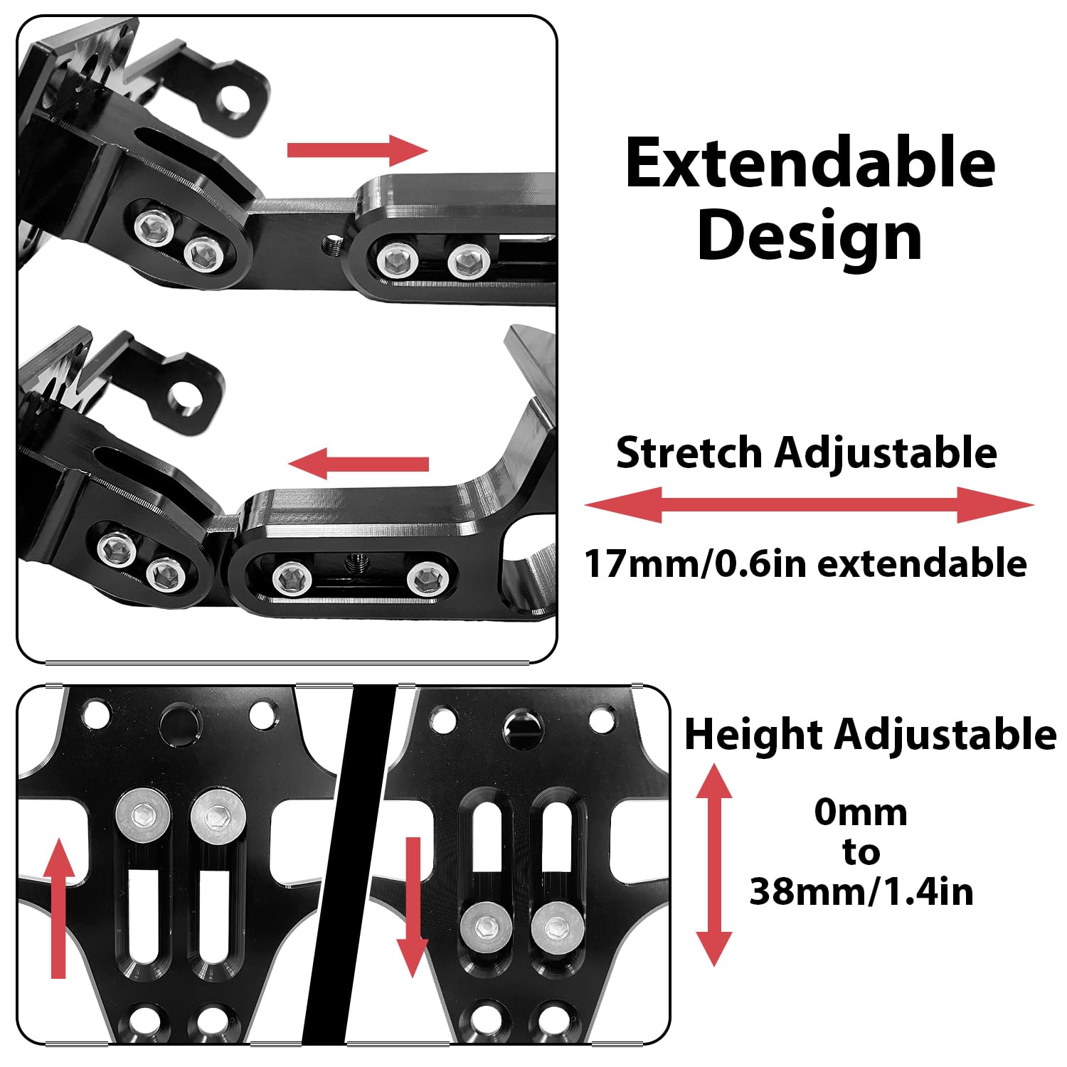Sutekus Motorcycle License Plate Bracket License Plate Holder Mount Fender Eliminator Kit includes Plate Holder LED Light and Wrenches