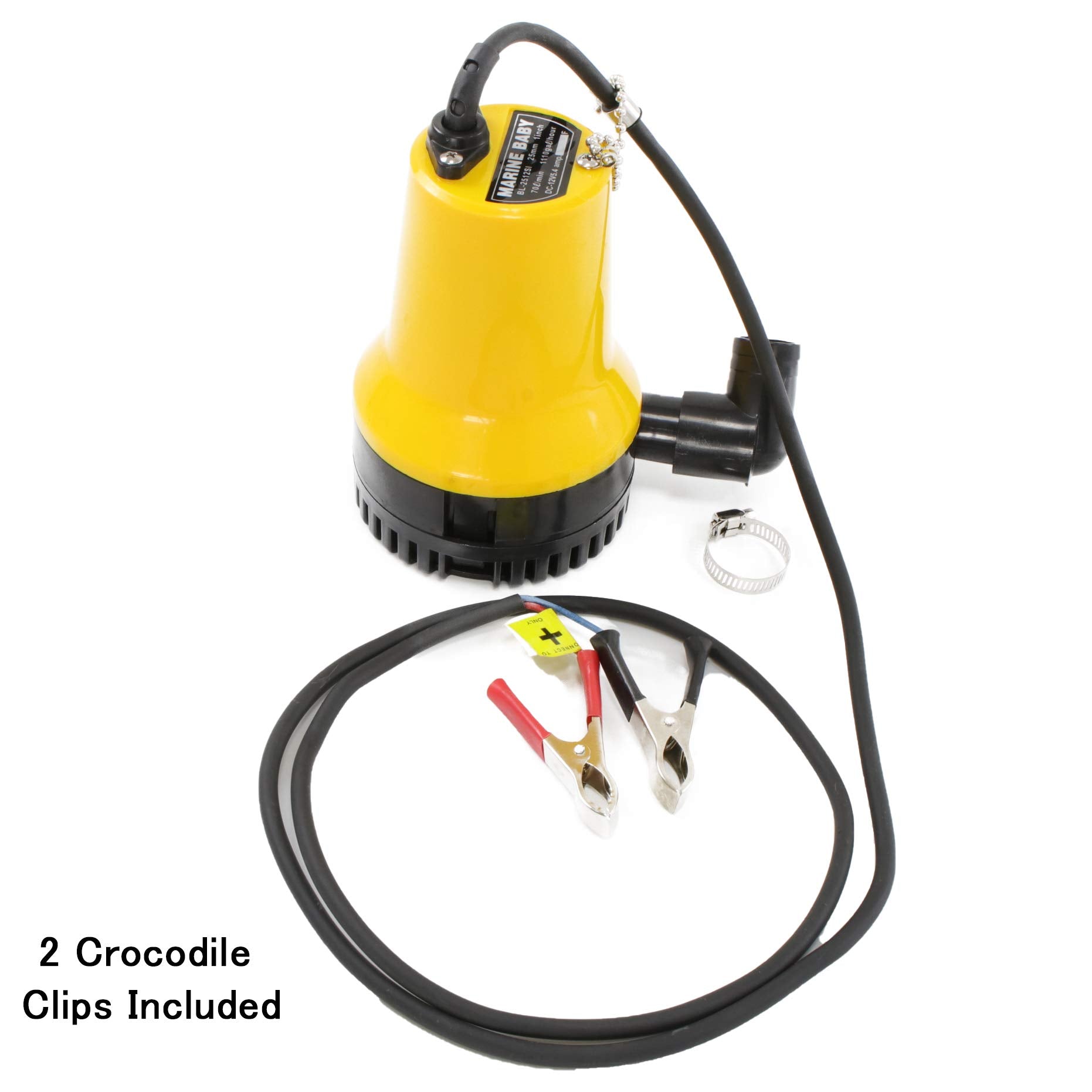 Sutekus Small Submersible Pump 12V for Pumping and Draining Seawater Maximum Discharge Rate 70 l/min