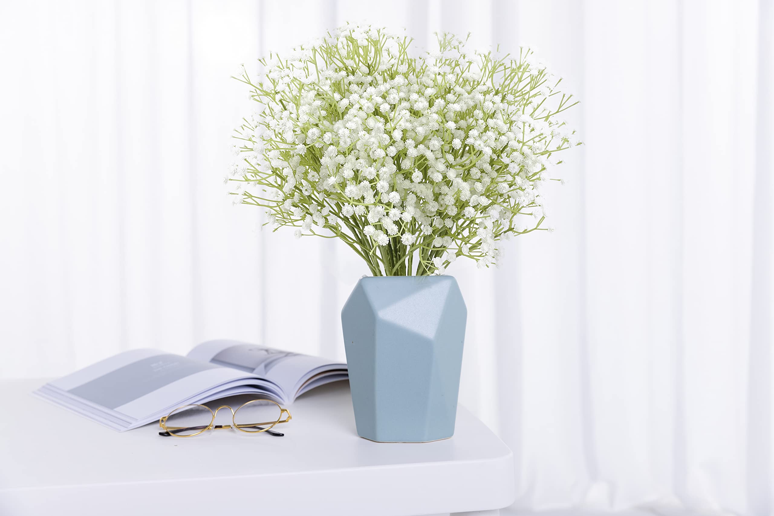 Sutekus Artificial Babys Breath Flowers Gypsophila Bouquets Flowers Bouquets 12PCS Faux Flower Stems for Weddings Party Home Decoration