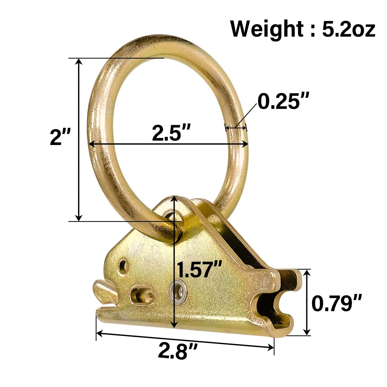Sutekus E Track O Rings Tie Down Anchors 10Pack Ratchet Straps Clips Tie-Down Rail System Accessories for Enclosed/Flatbed Trailer Truck Pickup Vans