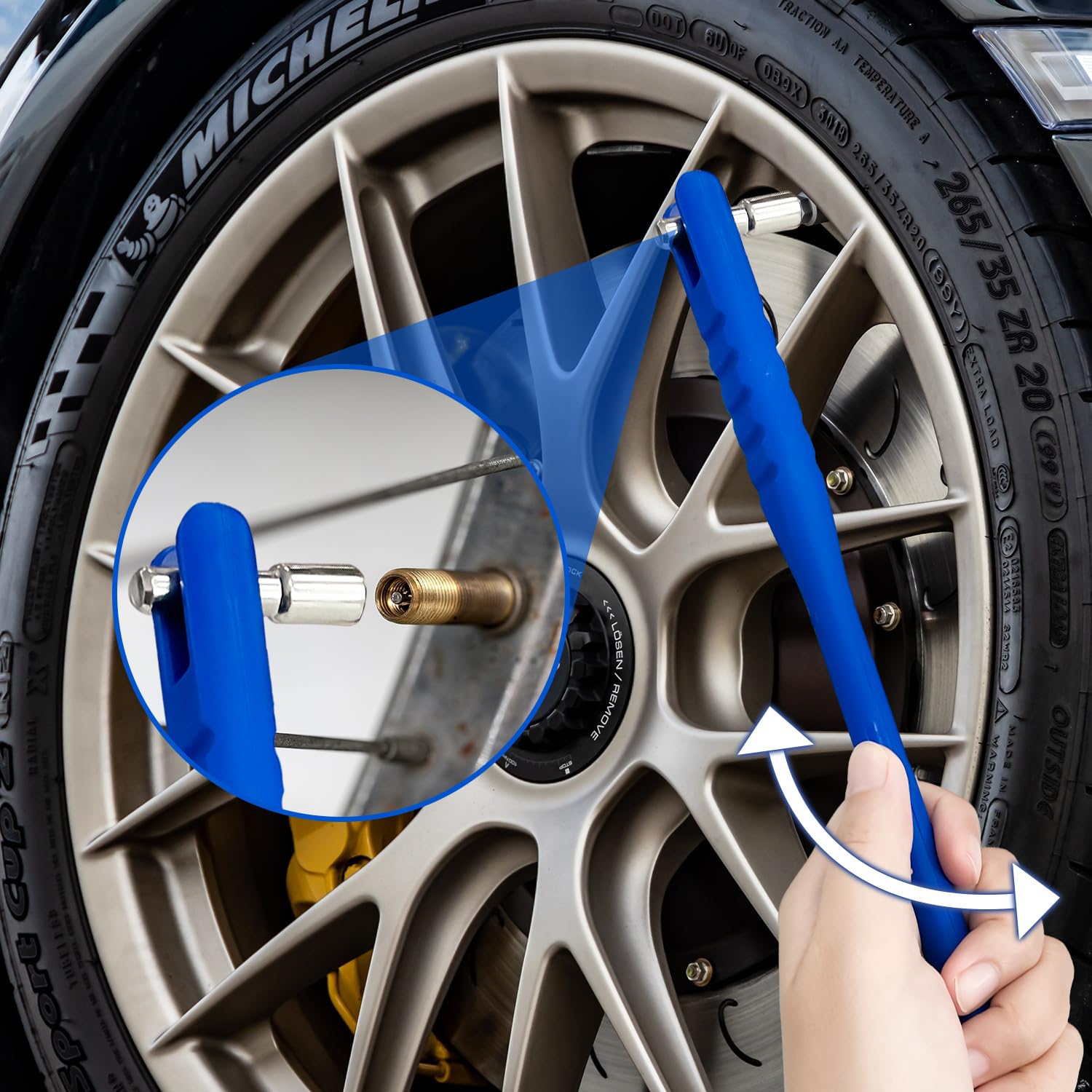 Sutekus Tire Valve Stem Puller/Installer Auto Tool Set Including No Scratch Valve Stem Puller & Installer, Valve Core Remover and 4-Way Valve Tool for Automobile Tire Stem Core Repair, 2Sets
