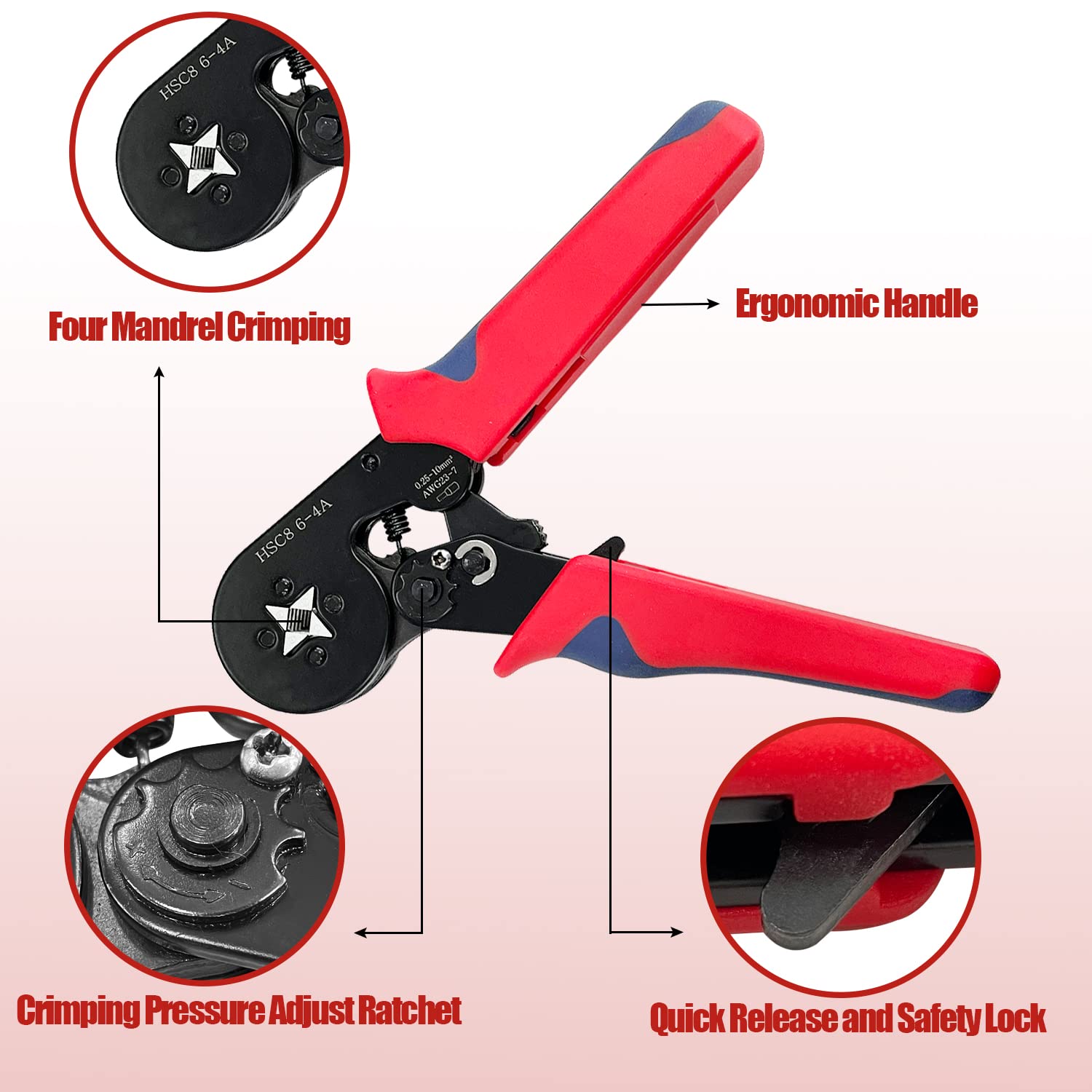 Sutekus Ferrule Crimping Tool Kit with 1200PCS Ferrules Insulated Wire Terminals AWG23-7 Self-adjustable Ratchet Wire Crimper Plier Kit