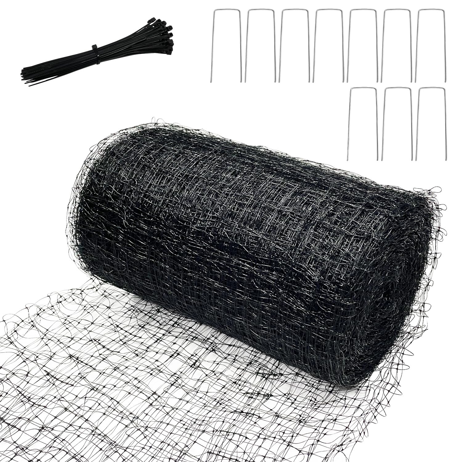 Sutekus Garden Bird Netting 7 x 100 Feet Deer Fence Netting with Cable Ties & Fixing Nails Reusable Protective Garden Netting for Vegetables Fruit Trees Plants