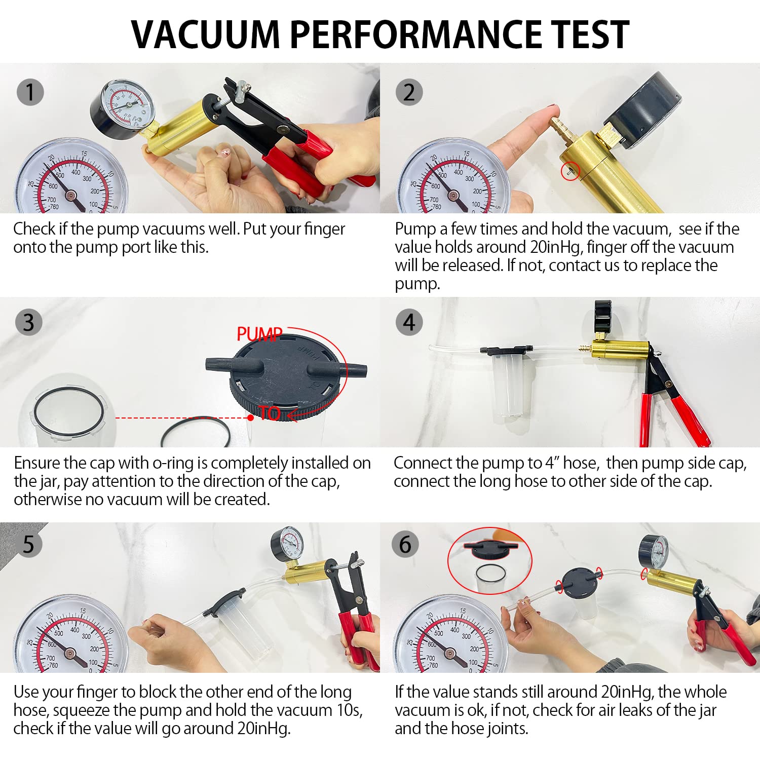 Sutekus Brake Bleeding Kit Hand Held Vacuum Pump Tester Set for Automotive & Food Canning