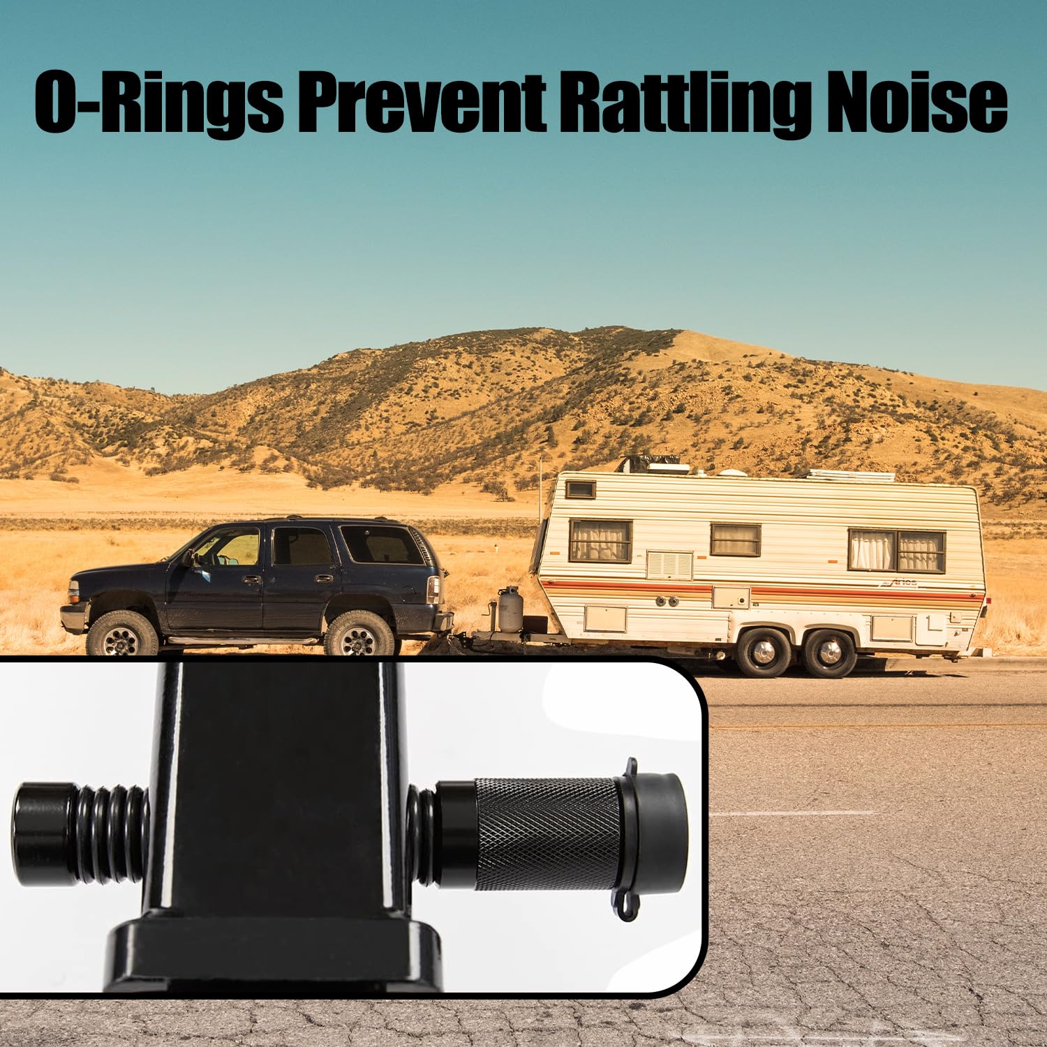 Sutekus 5/8" Trailer Hitch Lock Anti-Theft Steel Locking Hitch Pin with 2 Keys & Safety Clip for Class III IV V 2" and 2-1/2" Receiver, 1Pack