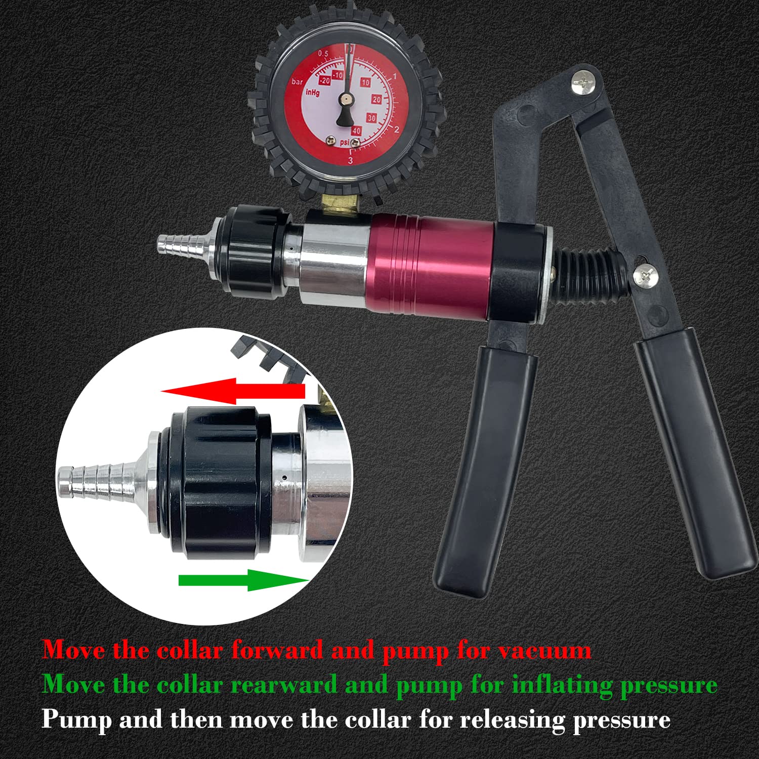 Sutekus Manual Vacuum and Pressure Pump Brake Clutch Fluid Bleeder Tool Kit Fluid Bleeding Tool Set for Automotive with Adapters & Protective Case