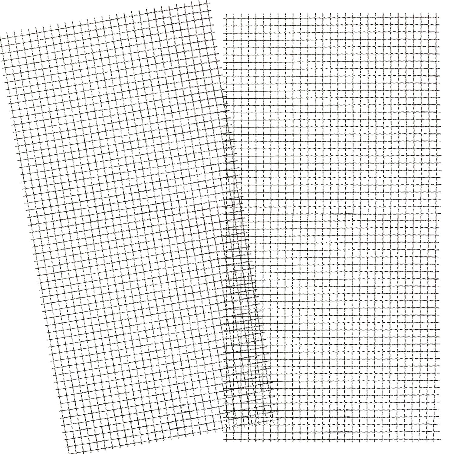 Sutekus Stainless Mesh Screen 12” X 24”(310mm X 610mm) Sturdy Metal Mesh Sheets 5 Mesh Wire Mesh Screen for DIY Projects, 2Pack