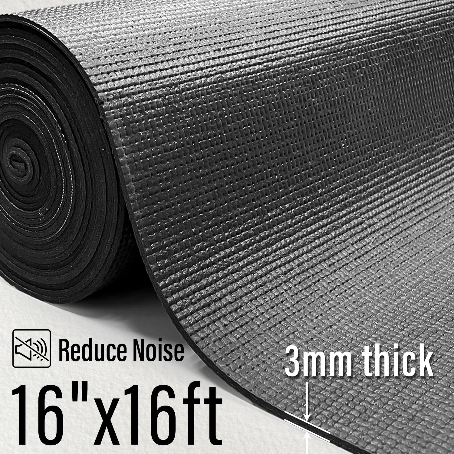 Sutekus Professional Tool Box Liner and Drawer Liner Non-Slip Foam Rubber Toolbox Drawer Liner Mat for Garage Shelves Cabinets Liners, 16 inch(Wide) x 16 feet (Long), Black