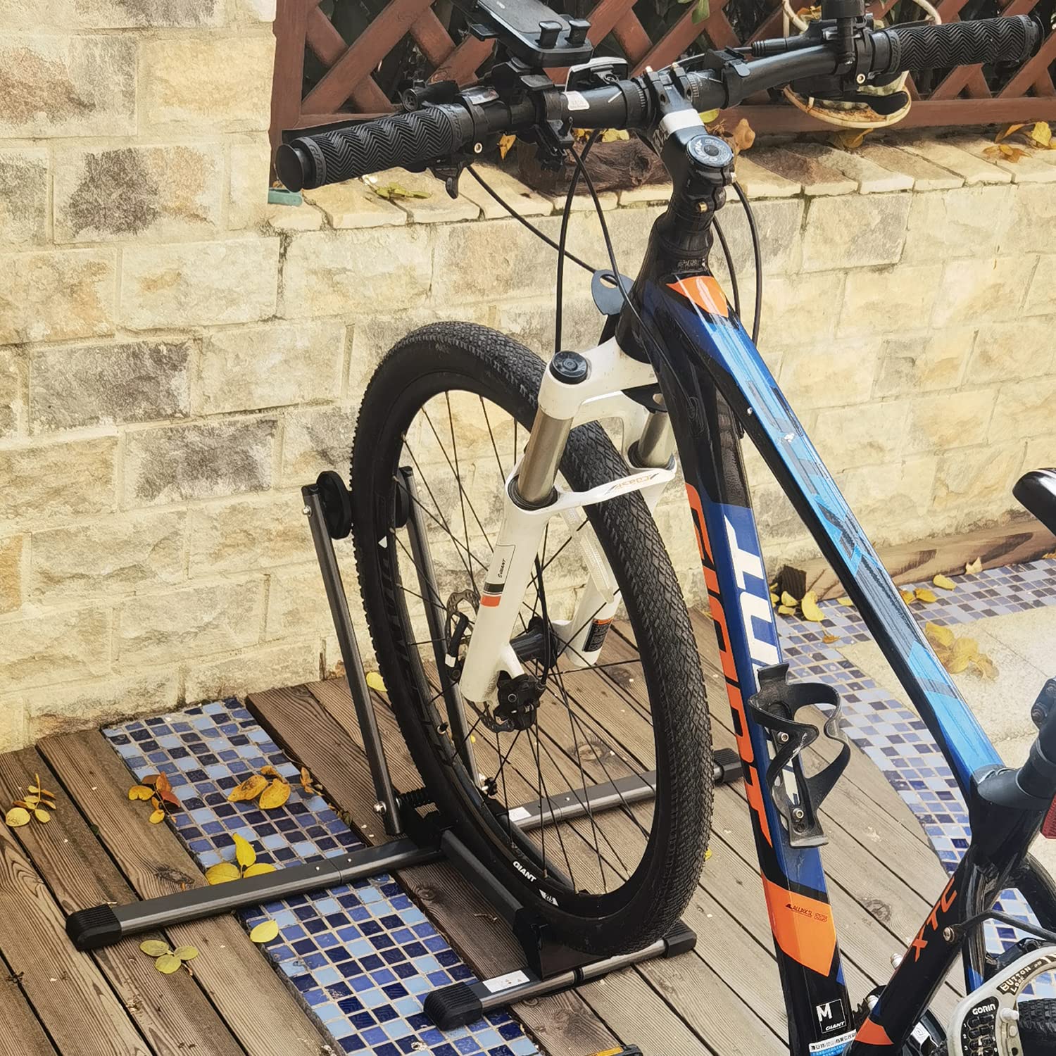 Sutekus Bike Floor Parking Rack Foldable Bicycle Stand Extendable Bike Stand Indoor Home Garage Cycling Storage Organizer