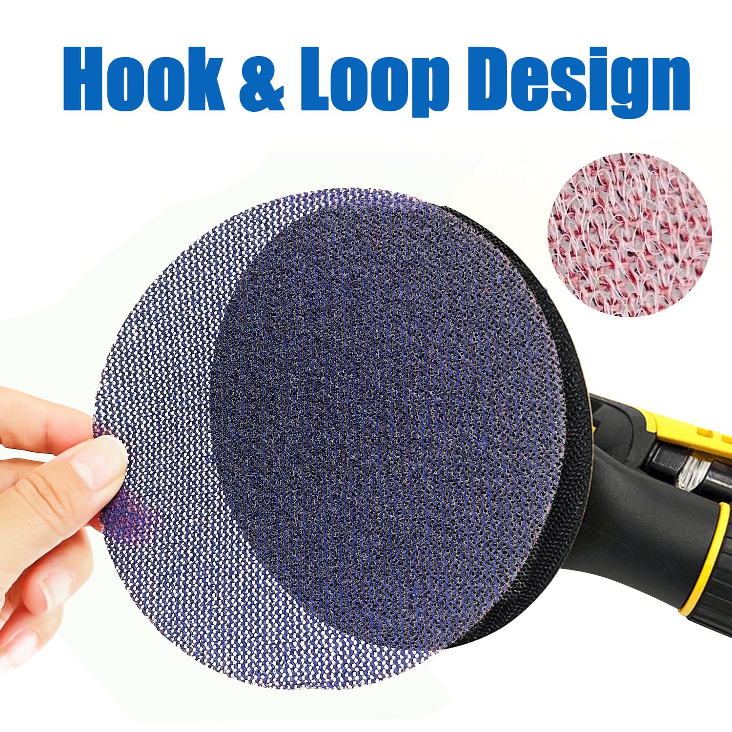 Sutekus 5" Hook and Loop Sanding Discs 80 120 240 320 Assort Grit Ceramic Sandpaper Dust Free Sanding Net for for Woodworking Automative Paint Preparation and Removal, 40PCS, Purple