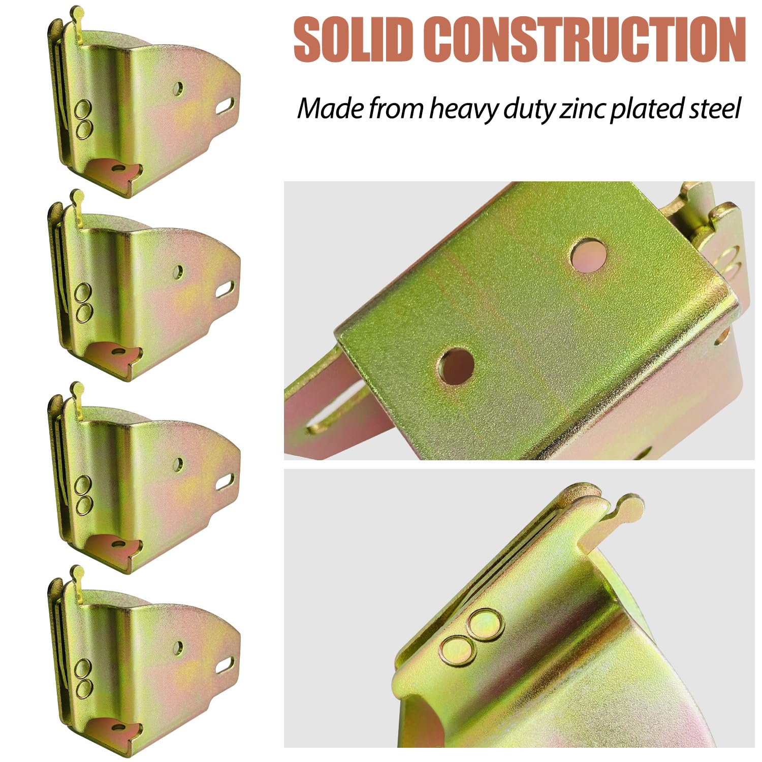 Sutekus E-Track Wood Beam End Socket Shelf Brackets E-Track Accessories Cargo Storage Lumber Bracket for 2x4 & 2x6 in Trucks Trailers Vans RVs, 4PCS