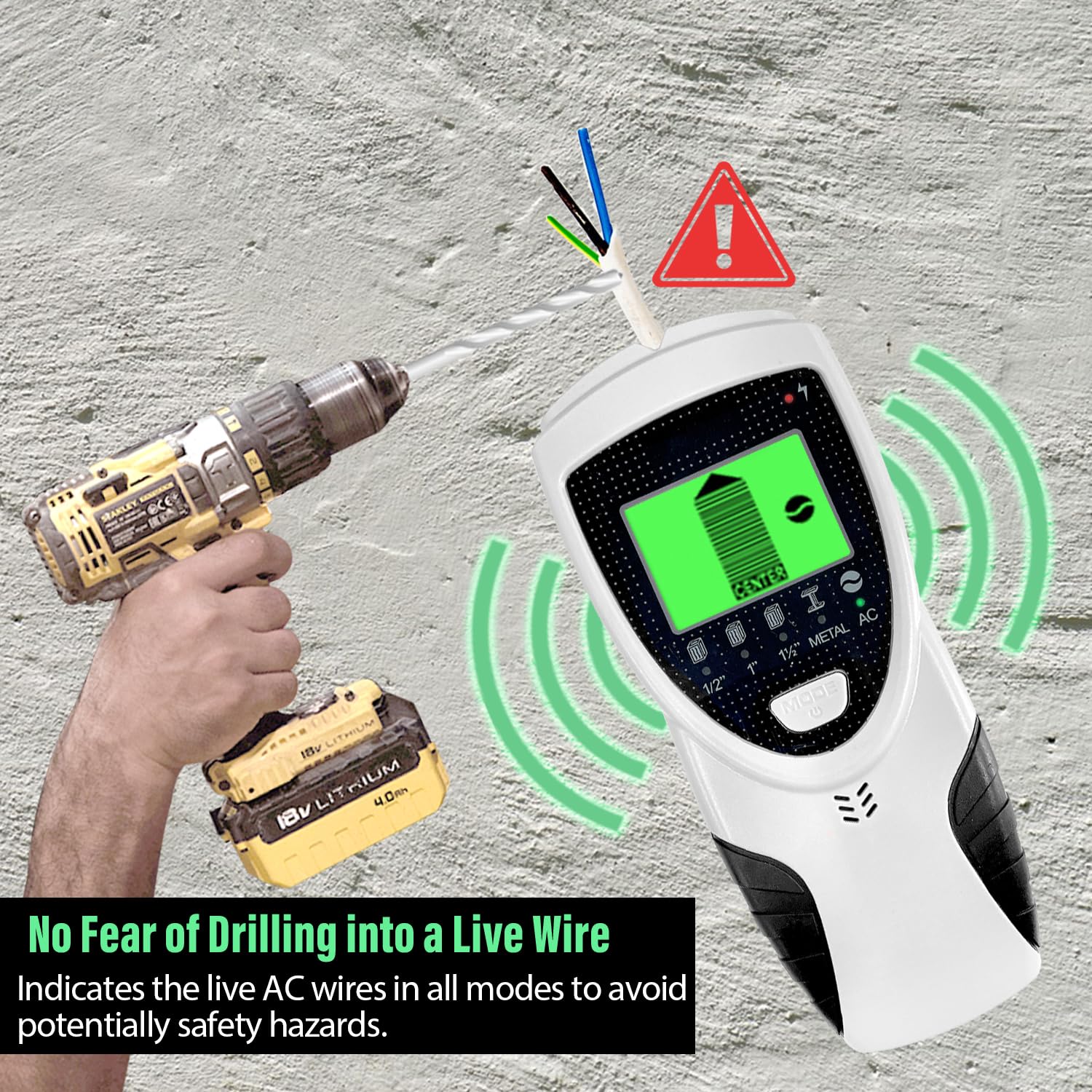 Sutekus Stud Finder Wall Scanner 5 in 1 Electronic Stud Detector with LCD Display and Audio Alarm Stud Sensor Beam Finders for Wood Metal Studs and AC Wire Detection