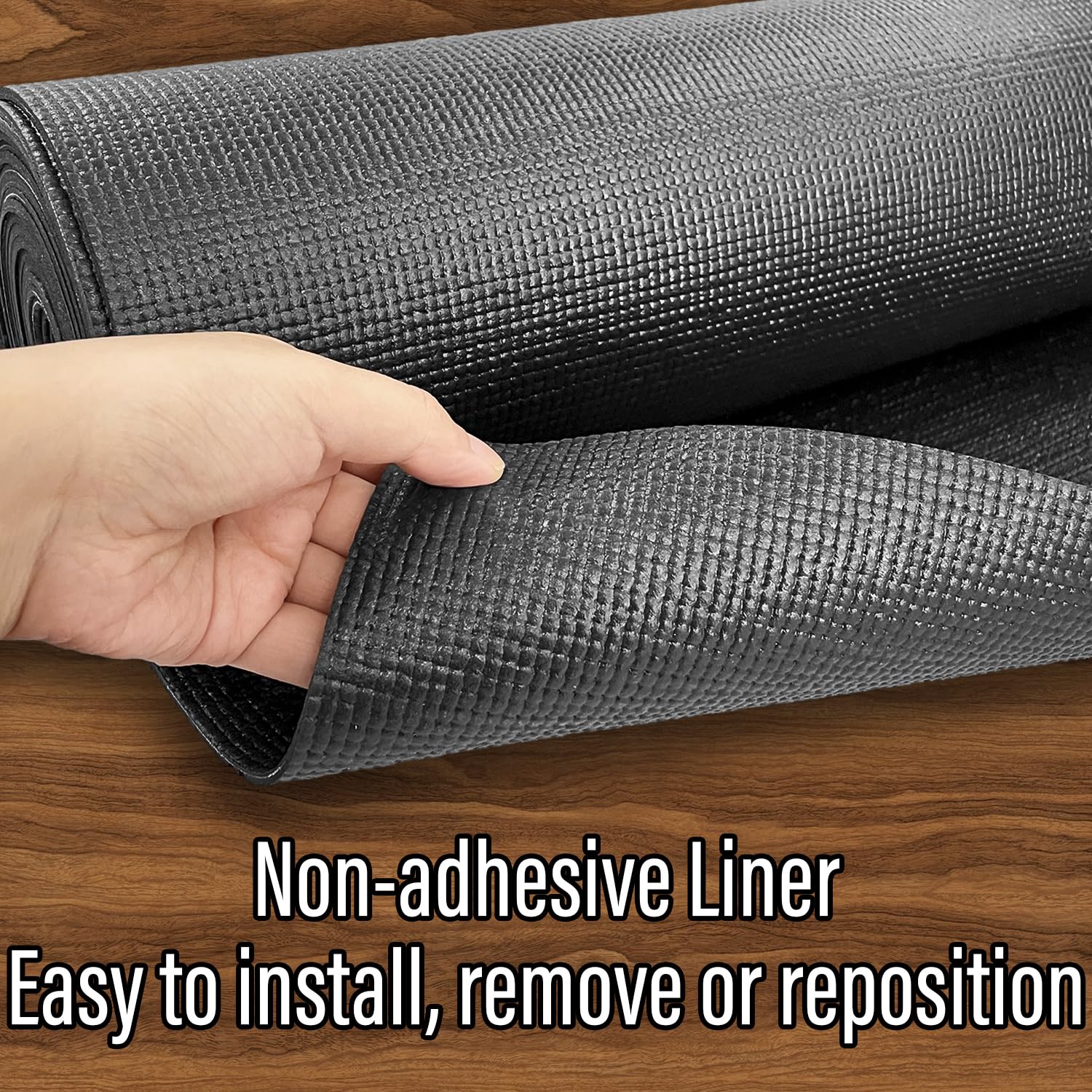Sutekus Professional Tool Box Liner and Drawer Liner Non-Slip Foam Rubber Toolbox Drawer Liner Mat for Garage Shelves Cabinets Liners, 16 inch(Wide) x 16 feet (Long), Black
