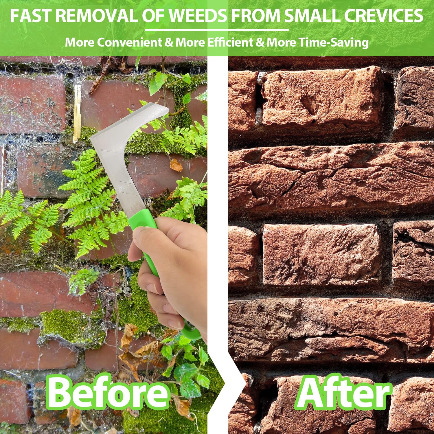 Sutekus Crack Weeder Crevice Weeding Tool Weed Remover Gardening Tool for Lawn Yard Sidewalk Driveway Moss