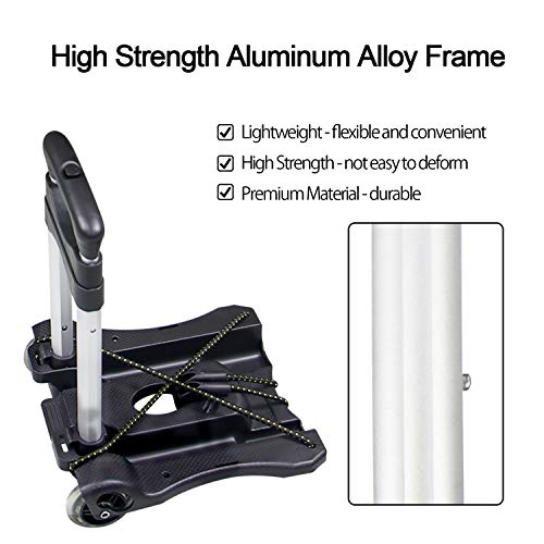 Sutekus Folding Hand Truck and Dolly 110-lbs Lightweight Portable Luggage Cart for School Travel Office Moving
