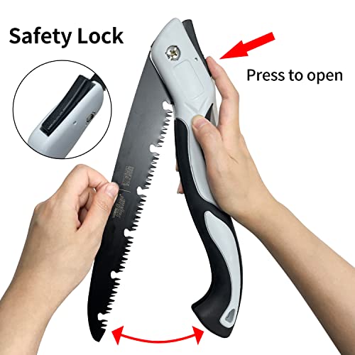 Sutekus Folding Saw 10 Inch Blade Hand Saw Wood Pruning Saw for Camping, Gardening, Tree Trimming and Hunting
