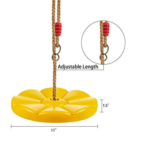 Sutekus Disc Swing Daisy Disc Swing Monkey Swing Rope Plastic Tree Swing