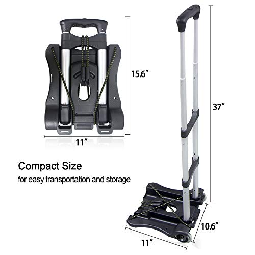 Sutekus Folding Hand Truck and Dolly 110-lbs Lightweight Portable Luggage Cart for School Travel Office Moving