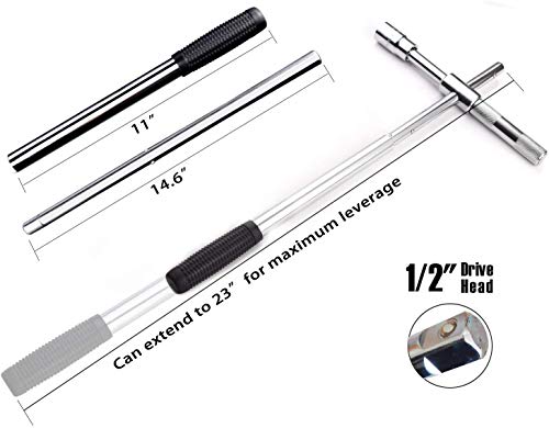 Sutekus Universal Extended Lug Wrench Tire Iron Lugnut Wrench Set Heavy Duty Socket Wrench with Storage Bag