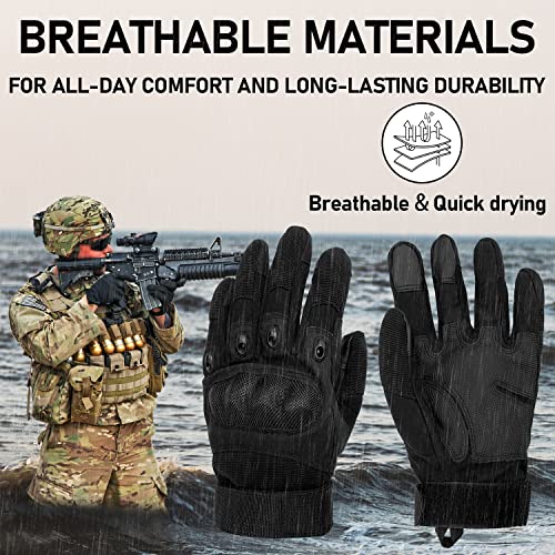 Sutekus Tactical Gloves Hard Knuckle Gloves with Touchscreen Fingers Hand Gear for Hiking, Camping, Hunting, Combat, Shooting, Cycling, Motorcycle