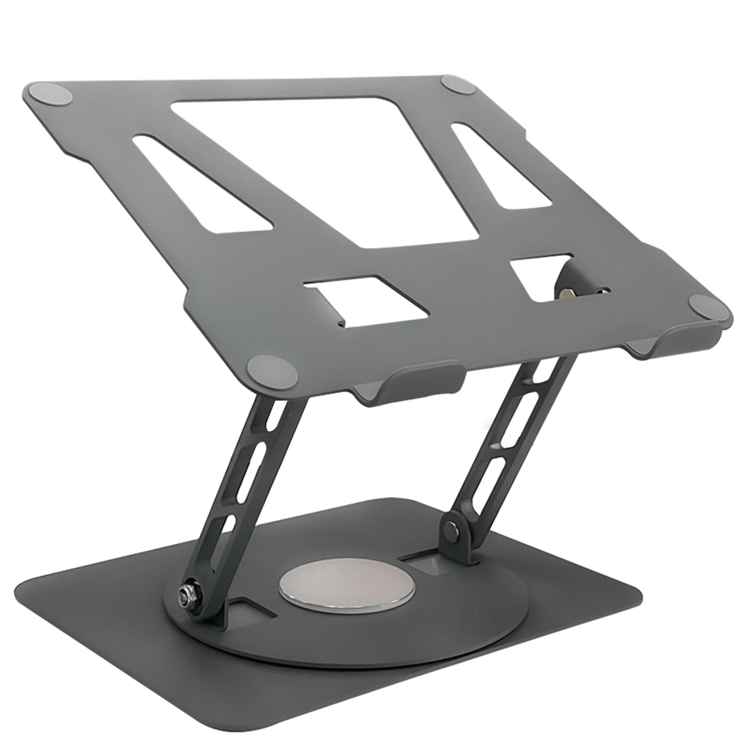Sutekus Adjustable Laptop Stand Aluminum Notebook Stand Ergonomic Laptop Riser Fits All MacBook Laptops iPads, Foldable and Stable Multi-Angle Stand with Heat-Vent, Grey