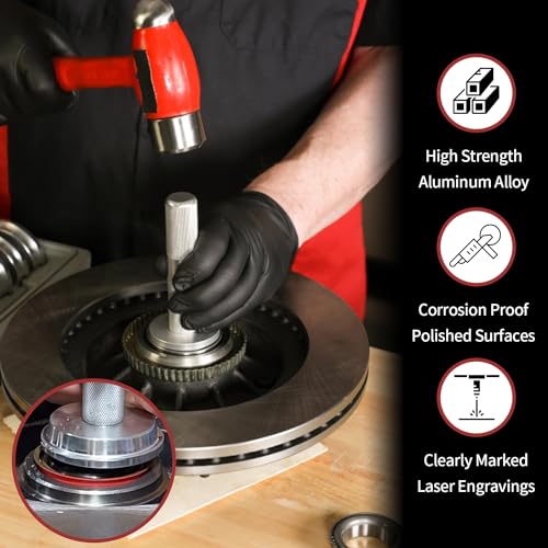Sutekus 10pcs Bearing Press Kit Universal Bearing Race and Seal Driver Set Including 9 Bearing Adapters and Seal Driver for Automotive Bearing Installation