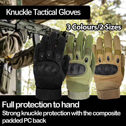 Sutekus Tactical Gloves Hard Knuckle Gloves with Touchscreen Fingers Hand Gear for Hiking, Camping, Hunting, Combat, Shooting, Cycling, Motorcycle